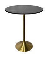 LeisureMod 27&quot; Round Bar Height Dining Table with Sintered Stone Top and... - $596.82