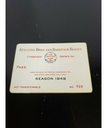 1949 Ringling Brothers and Barnum &amp; Bailey Combined Shows Season Pass - £11.26 GBP