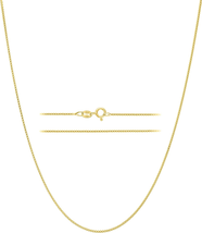 Italian 18K Gold Plated 925 Sterling Silver Diamond Cut Box Link Chain Necklace  - £46.17 GBP