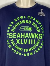 Seattle Seahawks Super Bowl XLVIII Championship T-Shirt Nike Dry-Fit Size Large - £15.78 GBP