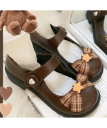 Teddy Bear Bow Mary Jane Leather Shoes | Women Lolita Schoolgirl Cosplay... - £47.27 GBP