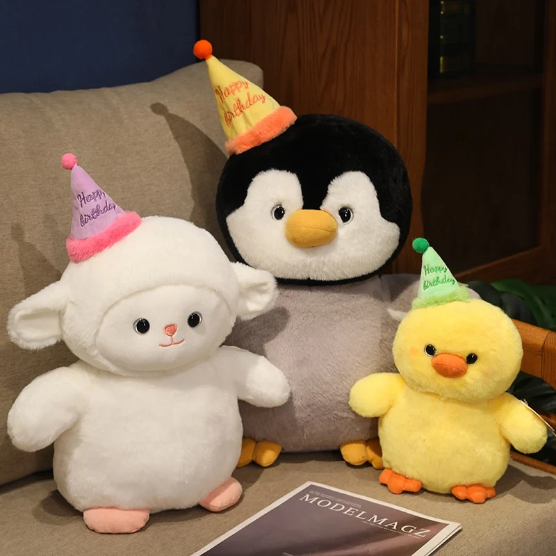 Birthday Hat Animals Animals Penguin Sheep Yellow Duck Kawaii Room Decor for Kid - £33.48 GBP