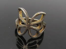 925 Sterling Silver - Vintage Dark Tone Butterfly Motif Band Ring Sz 6 -... - £22.71 GBP