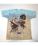Vintage Liquid Blue Star Wars Sebulba Dug Pod Racer Tie Dye T-Shirt Cut Tag - $1,454.54 MXN
