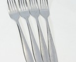 IKEA 22422 Salad Forks Stainless Glossy Square Handle 6 7/8&quot; Lot of 4 - £10.14 GBP