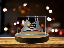 LED Base included | Black Lives Matter Human Rights 3D Engraved Crystal 3D Engra - £31.85 GBP+