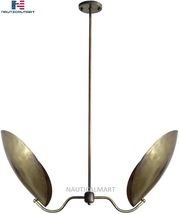 NauticalMart Stilnovo Style Two Curved Disk Shade Sputnik Chandelier Light Fixtu - £318.20 GBP