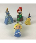 Disney Princess Keychains Backpack Clip Ons 4pc Lot Ariel Cinderella Sno... - $20.23 CAD