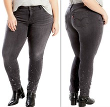 Levi&#39;s 711 Skinny Women&#39;s Plus Size Jeans Mid-Rise, Dark Grey Size 24W - $26.16