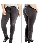 Levi&#39;s 711 Skinny Women&#39;s Plus Size Jeans Mid-Rise, Dark Grey Size 24W - $26.16