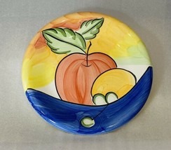 Bella Ceramica ALFRESCO 4-Salad Plates Hand Painted Fruits 8 3/4”D Round... - $38.61