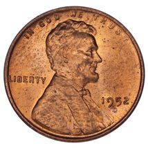 1952-D Over S Lincoln Cent Ch BU, Red Color, FS #1C 021.6 Breen #2206 - $49.49