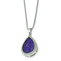 Sterling Silver &amp; CZ Brilliant Embers Necklace Jewelry 18&quot; - £35.38 GBP