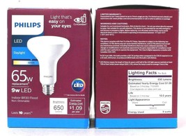 2 Count Philips 9w LED Daylight 5000K Indoor BR30 Flood Non Dimmable - £16.77 GBP