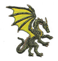 Green Winged Dragon Figure Embroidered Die Cut Patch NEW UNUSED - £6.25 GBP