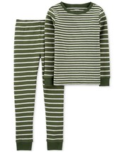 allbrand365 designer Toddler Boys 2-Pieces Striped Pajama Set,Green,7 - £18.57 GBP