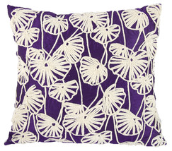 Poly Dupioni Embroidered Pillow 20X18&quot; Purple - £33.33 GBP