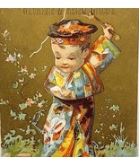 Antique Victorian Trade Card CD Cobb Fine Teas 1880-90 4.25 x 3 Asian Boy - $42.14 CAD