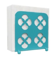 Turquoise ~ Metal Napkin Holder ~ Elevated Bottom ~ 5.75&quot; x 3&quot; x 6&quot; ~ Farmhouse - £17.65 GBP