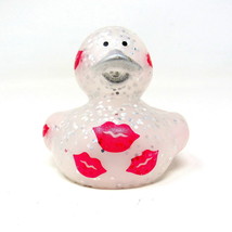 Valentine Kisses Rubber Duck Love Red Lips Glitter Ducky 2&quot; Squirts US S... - $8.50