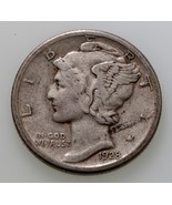 1928-D 10C Mercury Dime En Extra Fin XF État ,Mostly Blanc, Léger Tonifiant - $1,588.66 MXN