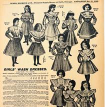 1969 Girls Wash Dresses 1901 Repro Advertisement Sears Fashion Clothing ... - $459.19 MXN