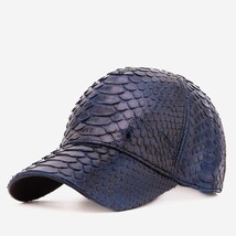 Boss Navy Blue Python Leather Cap image 10