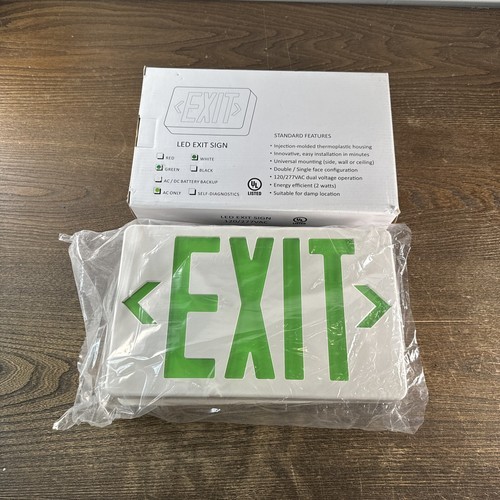 Thomas &amp; Betts ELX400GN Exit Sign Emergie-Lite Green LED 120/277VAC Doub... - $21.14