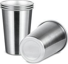 Premium Stainless Steel Cups 16 Oz Pint Cup Tumbler (4 Pack) - Premium M... - $14.77