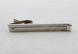 Silver Tone Tie Bar Vintage with Swigles Pattern Etched in the Bar Hickok USA - £7.79 GBP