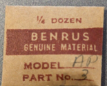 Pack of 3 NOS NEW Genuine Benrus Watch Cal. AP - Barrel Arbor Part# 3 - $18.80
