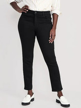 Old Navy Wow Straight Jeans Womens 12 Tall Black High Rise Stretch NEW - £23.20 GBP