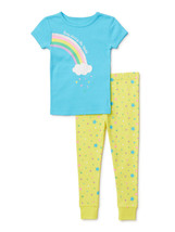 Wonder Nation Toddler Girls Rainbow Short Sleeve Pajamas 2-Piece Set Siz... - £19.91 GBP