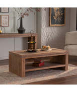 Rectangle Coffee Table 2-Tier Rustic Coffee Table With Storage Shelf - $1,560.08 CAD