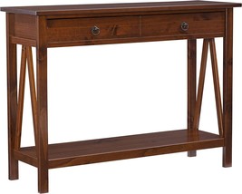 Linon Home Dcor Console Table, 42.01&quot;W X 13.98&quot;D X 30.71&quot;H, Antique Tobacco - £130.28 GBP