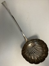 Irish Georgian Floral &amp; Leaf Sterling Silver Hook End Ladle c.1770s 14” &amp; 212.6g - £367.25 GBP