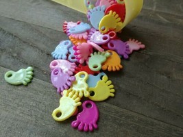 20 Baby Feet Charms Acrylic Pendants Assorted Lot Shower Favors Decor - £0.92 GBP