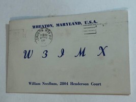 Vintage Ham radio Card W3LMX Wheaton Maryland 1962 - £3.95 GBP