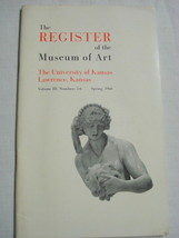 University of Kansas, Spring 1966 Art Catalog The Register of the Museum of Art  - £9.55 GBP