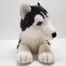 A&amp;A Aurora Plush Husky Black White Siberian Dog Boris Puppy Stuffed Animal 18&quot; - £58.18 GBP