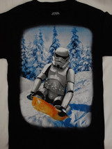 Star Wars Movie Stormtrooper Snow Sled Snow Boarding Winter Scene T-Shirt - £3.19 GBP