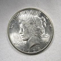 1923-S Silver Peace Dollar VCH AU AN347 - $48.51