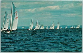 Star Boats Racing along Long Island New York NY UNP Unused Chrome Postcard I6 - £3.22 GBP