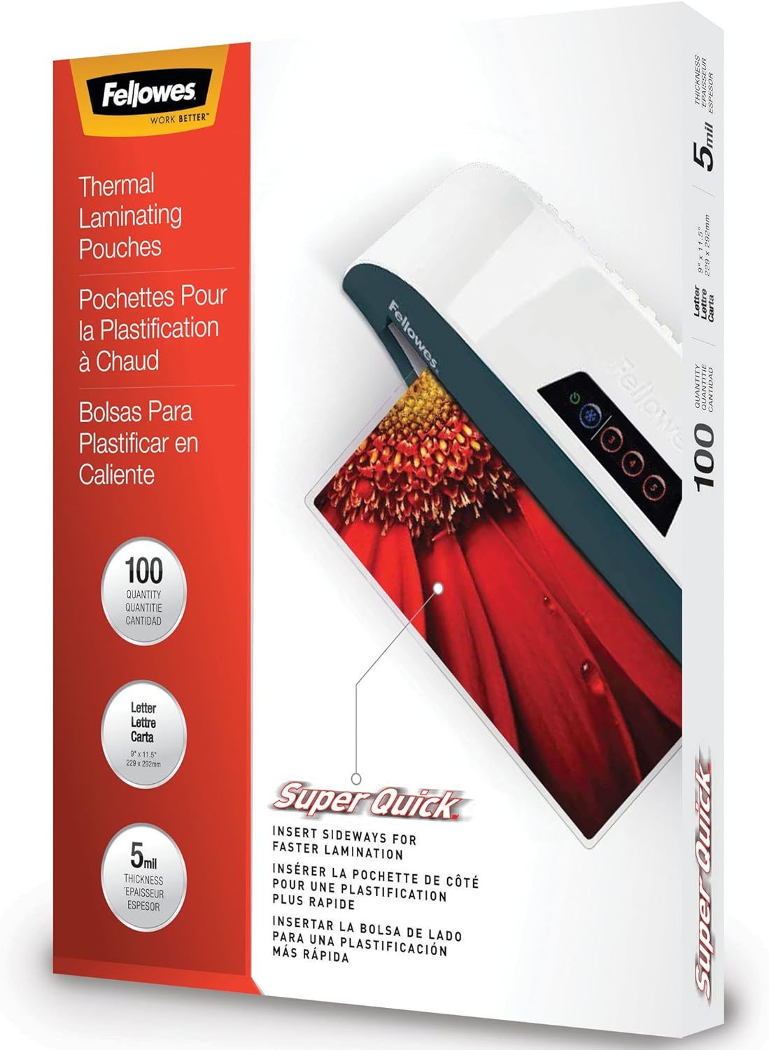 Thermal Fellowes Laminating Pouches, 11.5&quot;(H) X 9&quot;(W) Size, 5 Mil, 100 Pack - $40.93