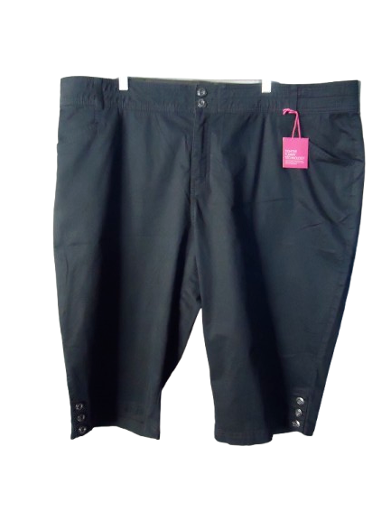 Lane Bryant Flat Front Button Calf Capri Womens Size 26 Black Tighter Tu... - £16.37 GBP