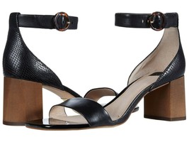 Louise et Cie Gabrie Toe Leather Block Heel Sandals, Multi Sizes Black LO-GABRIE - $89.95