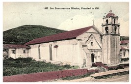 Mission Basilica San Buenaventura Ventura California Postcard 1912 - £8.71 GBP