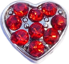 Heart with Red Accents Floating Locket Charm - £1.93 GBP