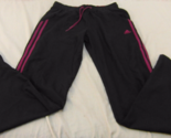ADIDAS BLACK AND PINK WOMENS STRAIGHT LEG SOCCER ATHLETIC SPORTS SWEAT P... - $19.62