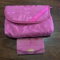 Mary Kay Pink Makeup Bag Set with Mirror Lipstick Case Vintage Set - $11.62